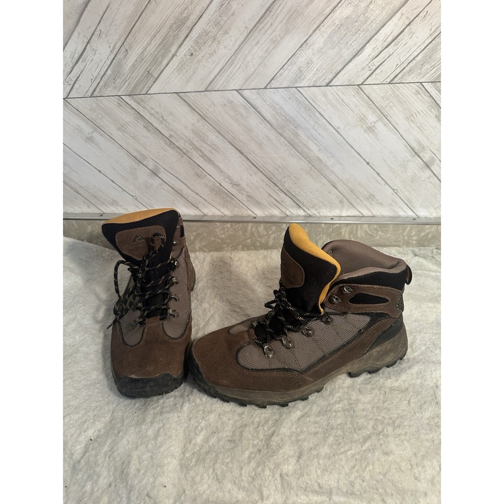 Ozark Trail Men's Mid Hiking Boots Brown Yellow Size 12 Pre-Owned Outdoor Trail